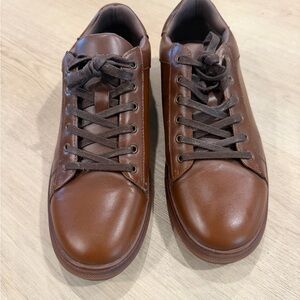 Men's Brown Leather Casual Sneakers